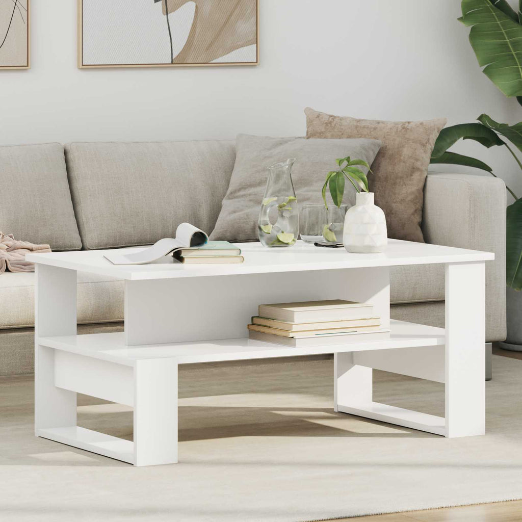vidaXL Stolik kawowy Biały 90 x 50 x 40 cm Materiał drewnopochodny