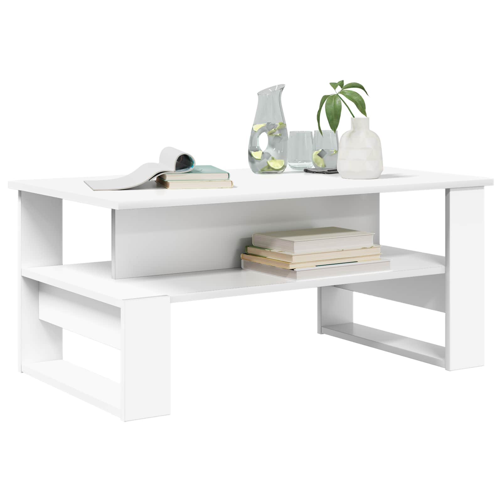 vidaXL Stolik kawowy Biały 90 x 50 x 40 cm Materiał drewnopochodny
