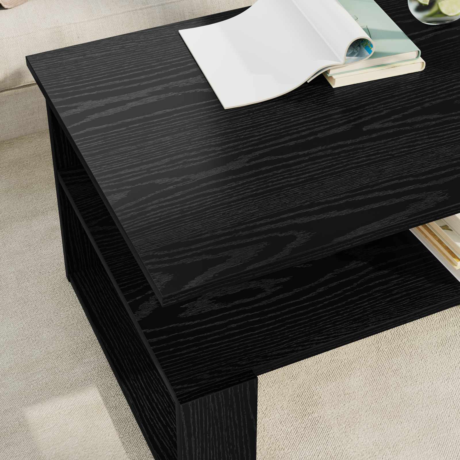 vidaXL Stolik kawowy Czarny Dąb 90 x 50 x 40 cm