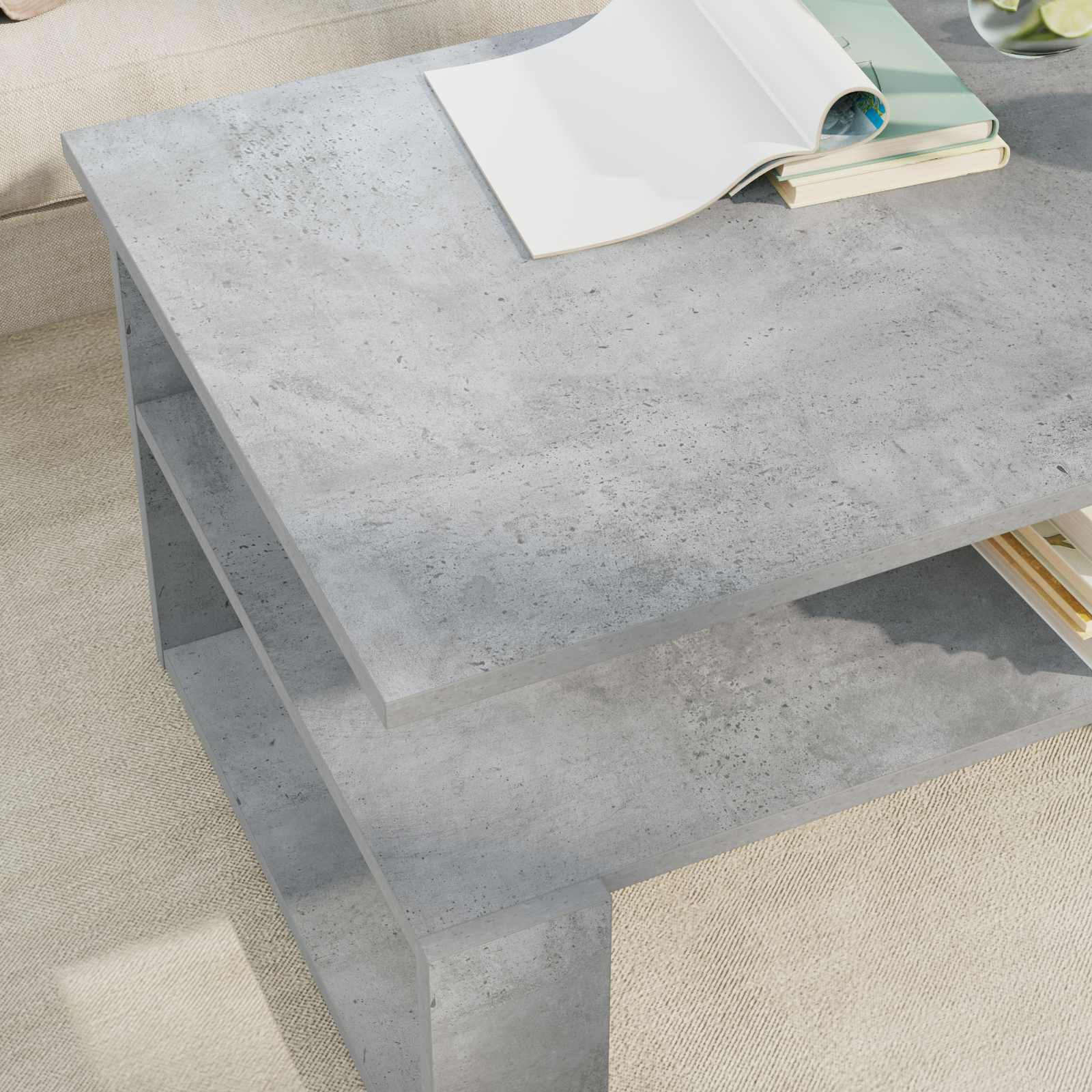 vidaXL Stolik kawowy Betonowy szary 90 x 50 x 40 cm