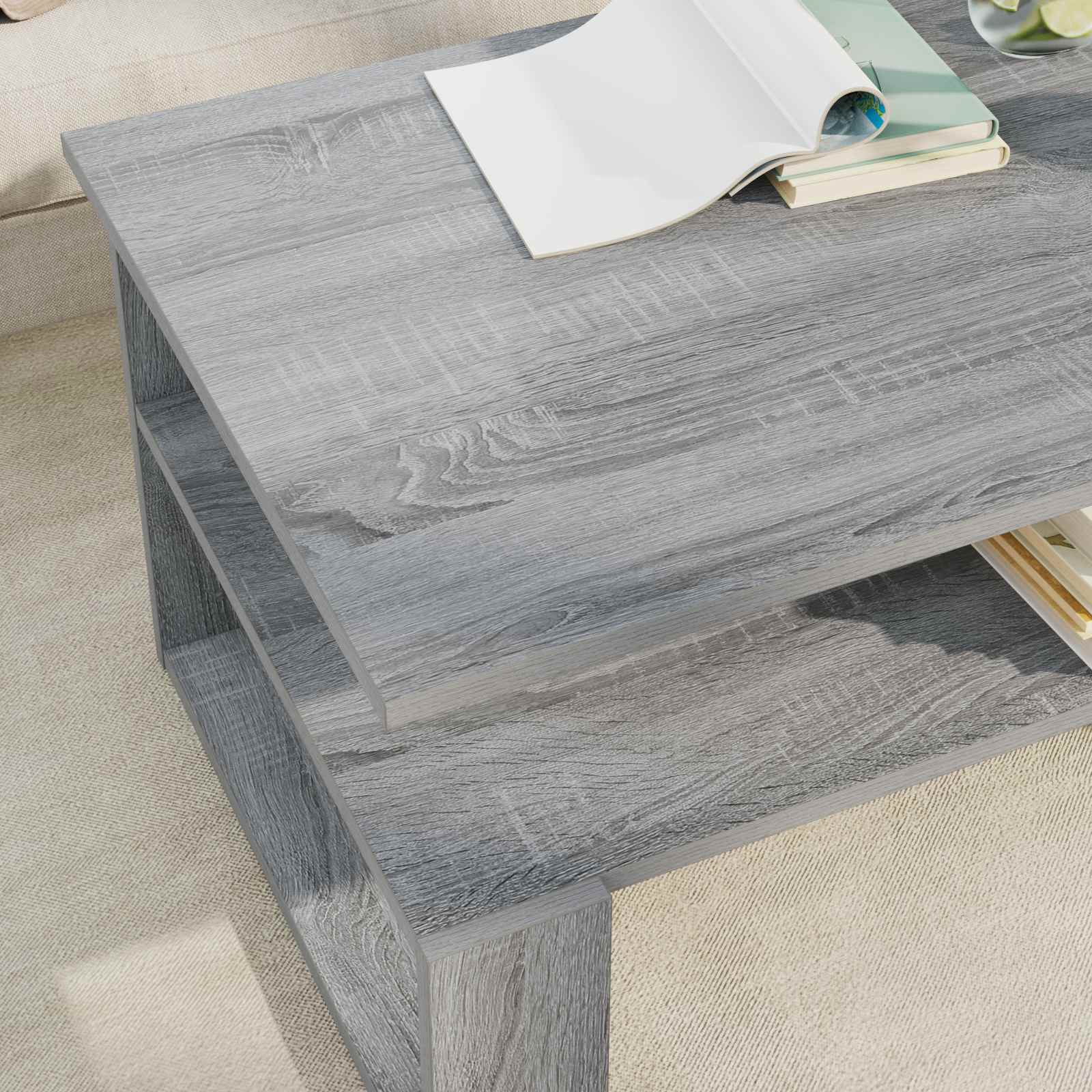 vidaXL Stolik kawowy Szary Sonoma 90 x 50 x 40 cm
