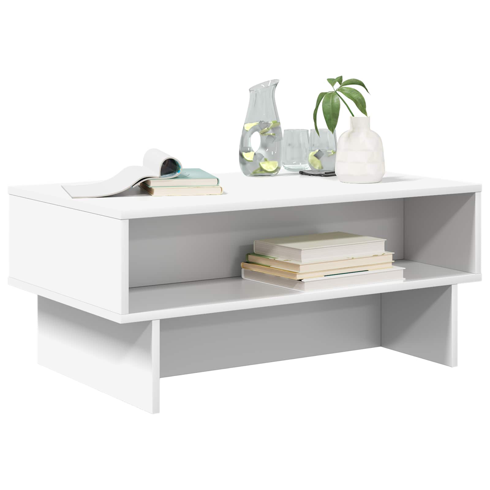 vidaXL Stolik kawowy Biały 80 x 46 x 35 cm Materiał drewnopochodny