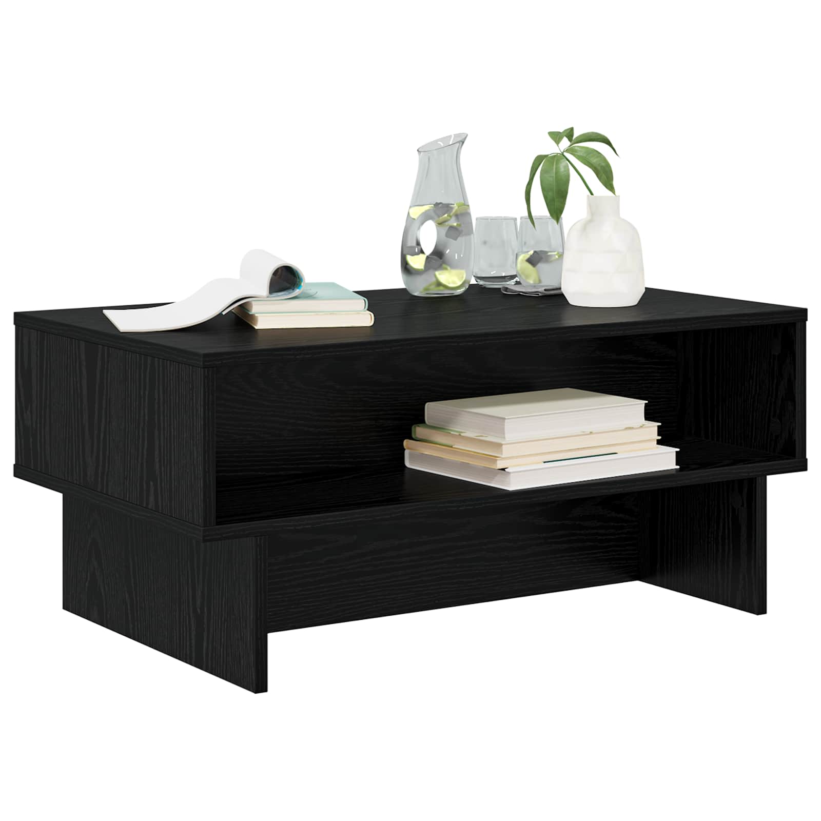 vidaXL Stolik kawowy Czarny Dąb 80 x 46 x 35 cm