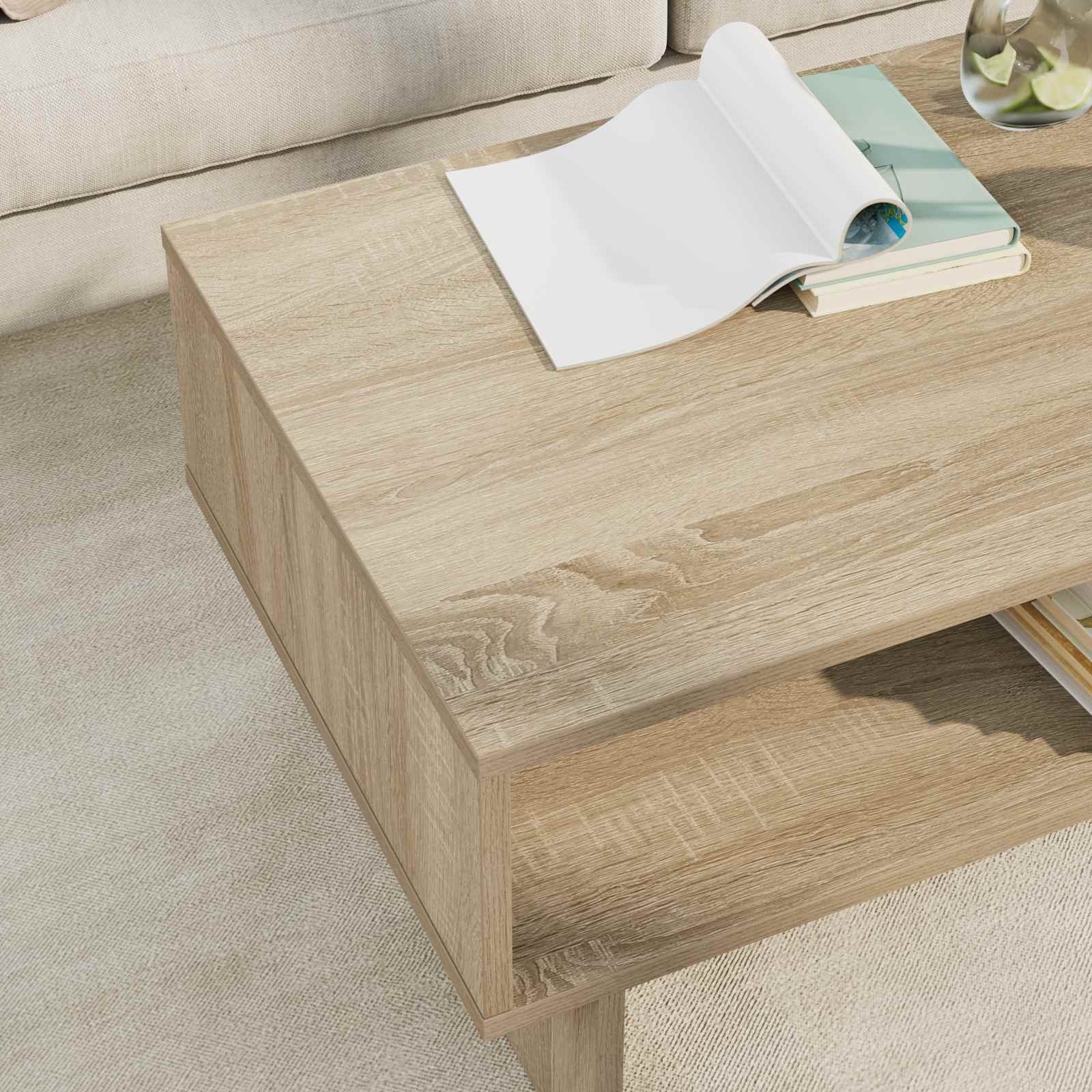 vidaXL Stolik kawowy Dąb Sonoma 80 x 46 x 35 cm