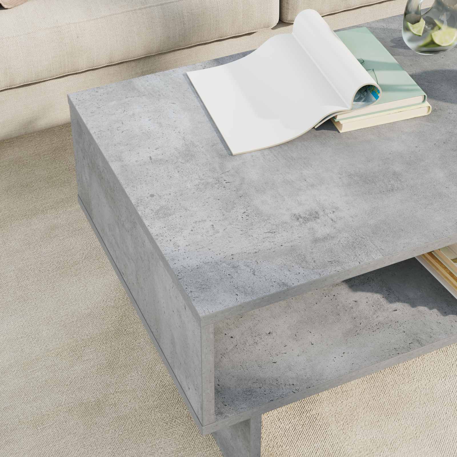 vidaXL Stolik kawowy Betonowy szary 80 x 46 x 35 cm