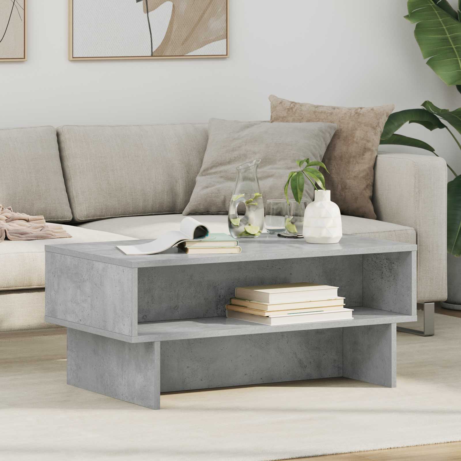 vidaXL Stolik kawowy Betonowy szary 80 x 46 x 35 cm