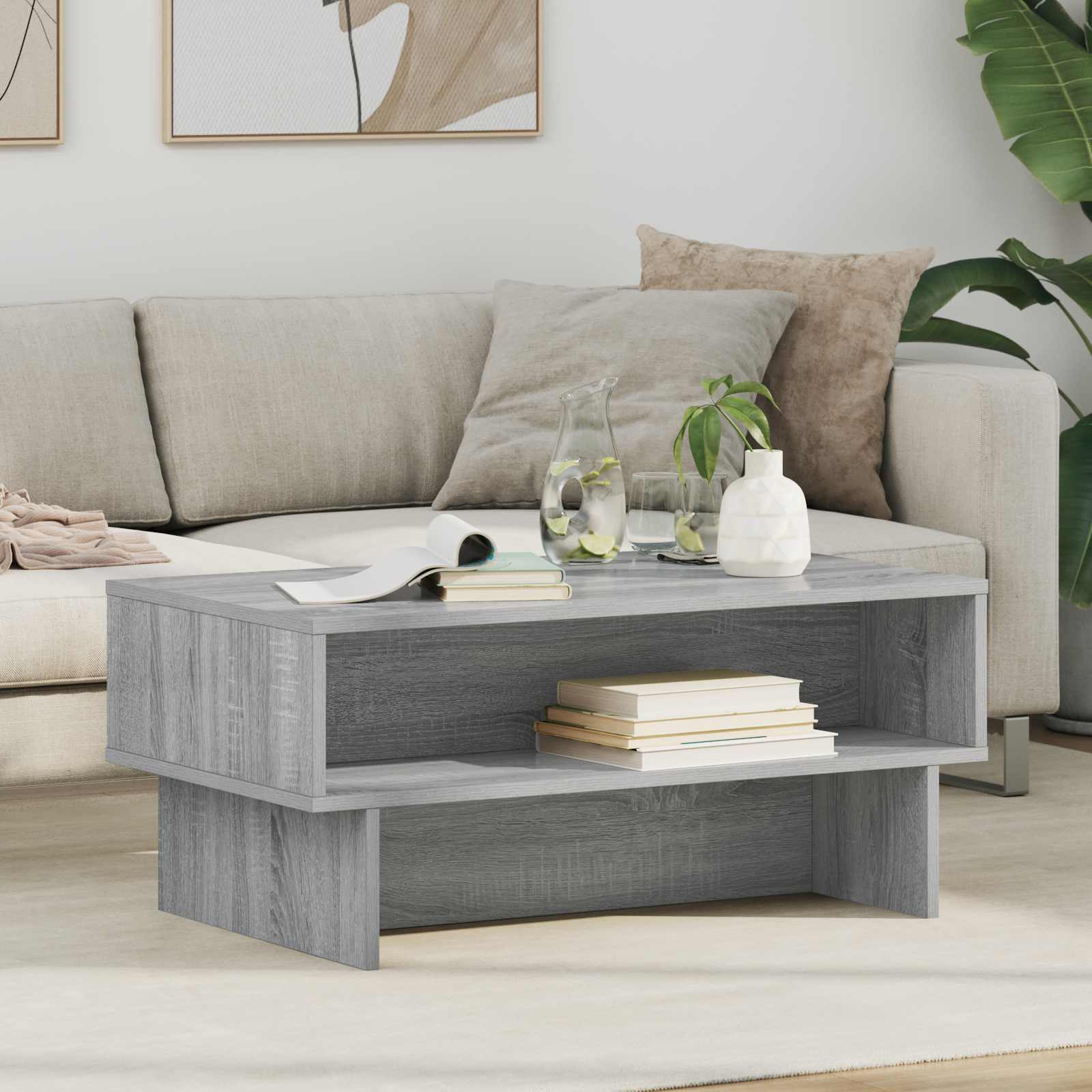 vidaXL Stolik kawowy Szary Sonoma 80 x 46 x 35 cm