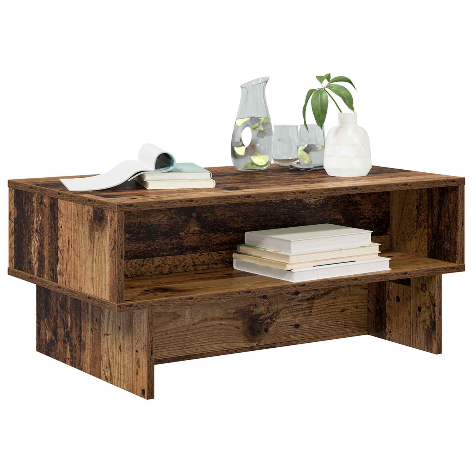 vidaXL Stolik kawowy Stare drewno 80 x 46 x 35 cm