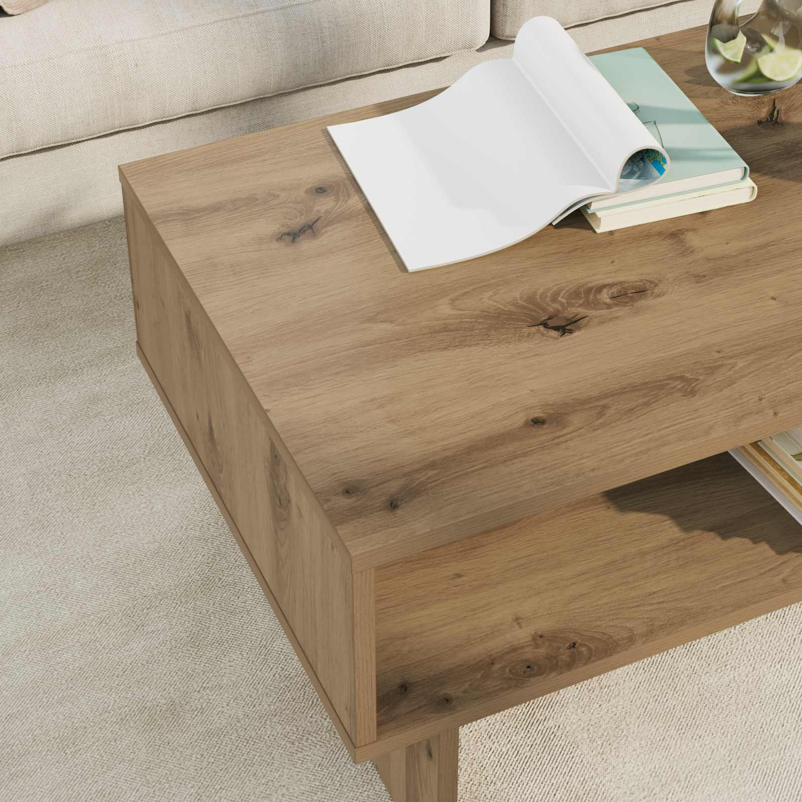 vidaXL Stolik kawowy Dąb rzemieślniczy 80 x 46 x 35 cm