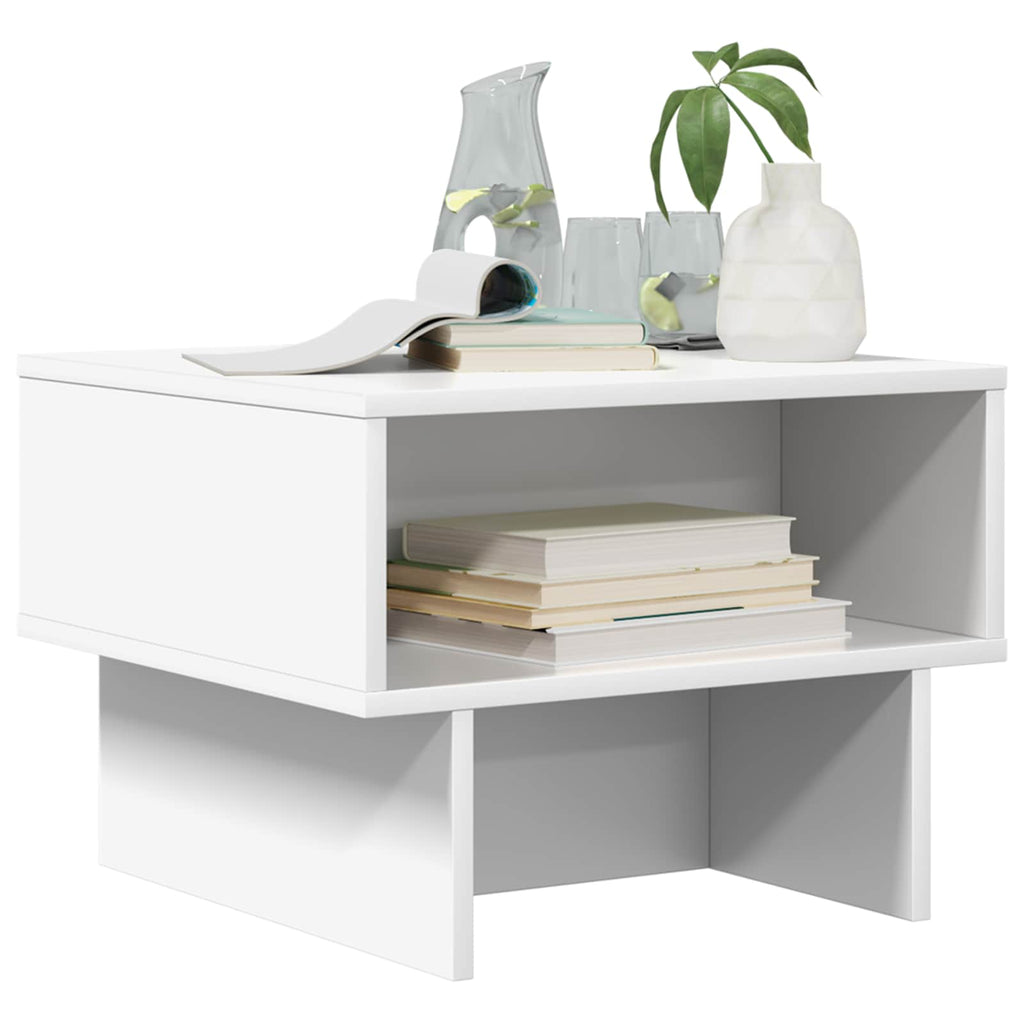 vidaXL Stolik kawowy Biały 48 x 46 x 35 cm Materiał drewnopochodny