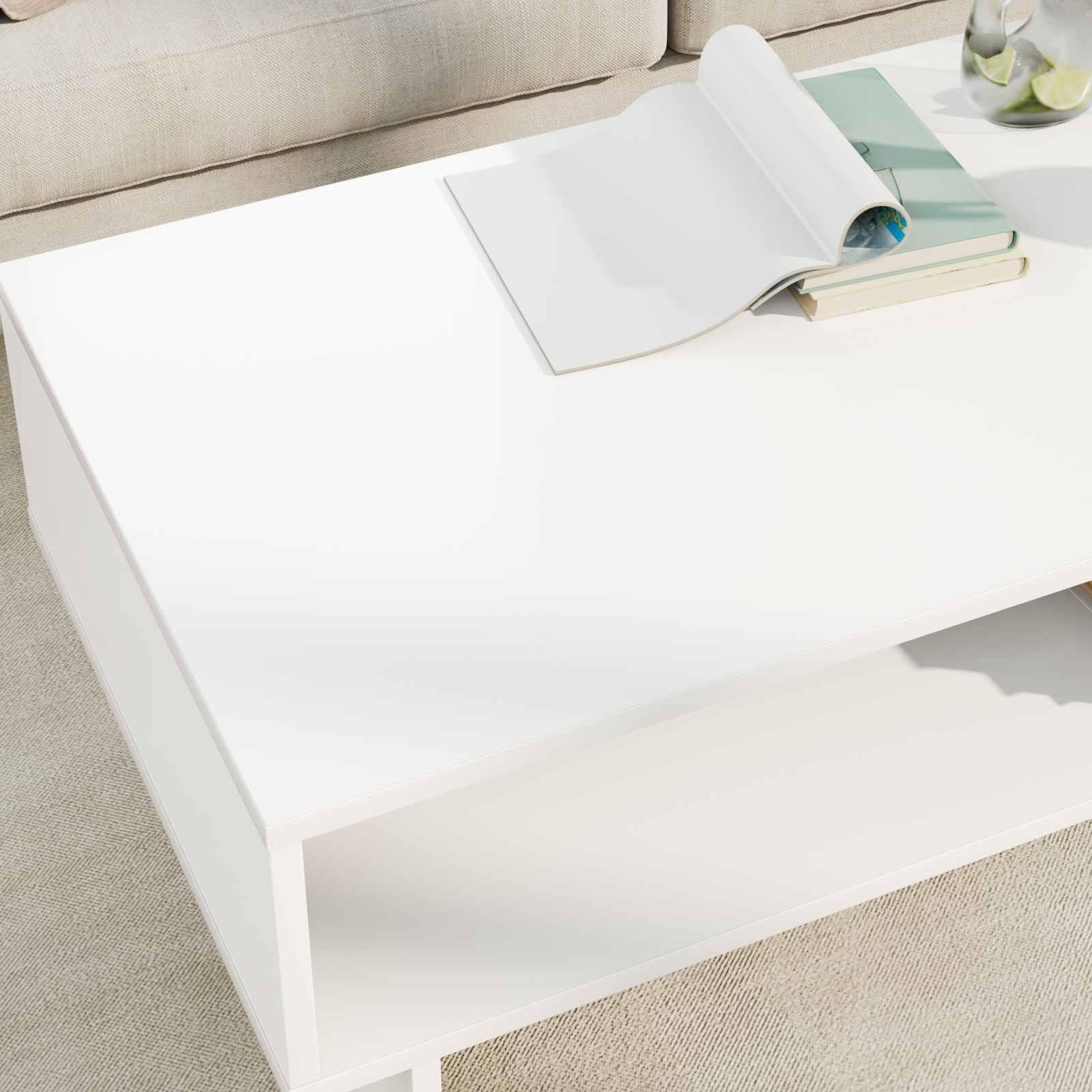 vidaXL Stolik kawowy Biały 100 x 46 x 35 cm Materiał drewnopochodny