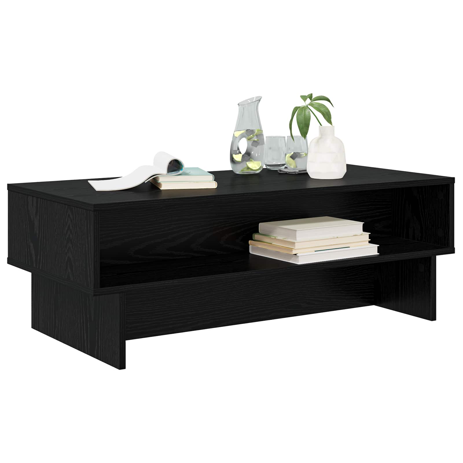 vidaXL Stolik kawowy Czarny Dąb 100 x 46 x 35 cm