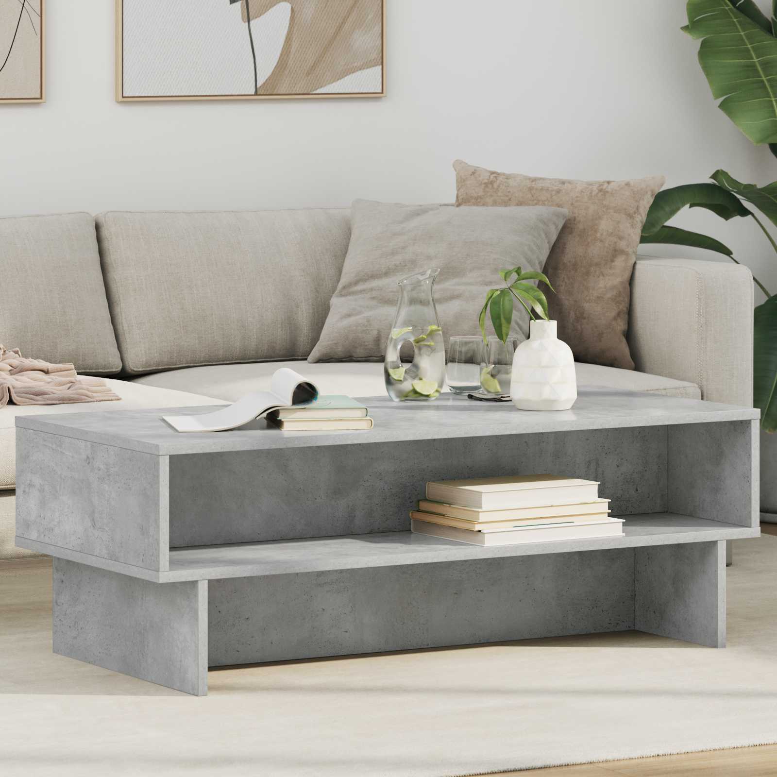 vidaXL Stolik kawowy Betonowy szary 100 x 46 x 35 cm