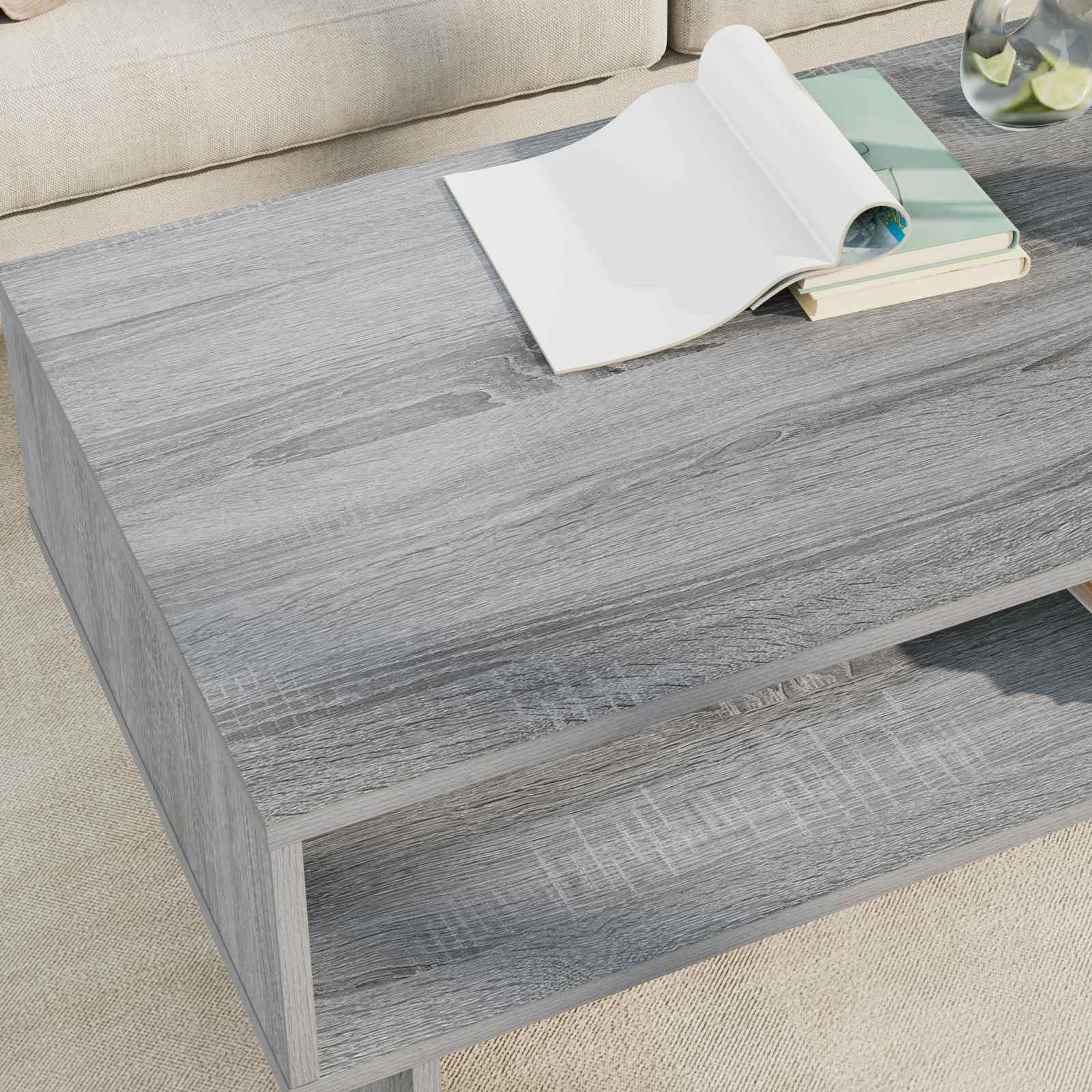 vidaXL Stolik kawowy Szary Sonoma 100 x 46 x 35 cm
