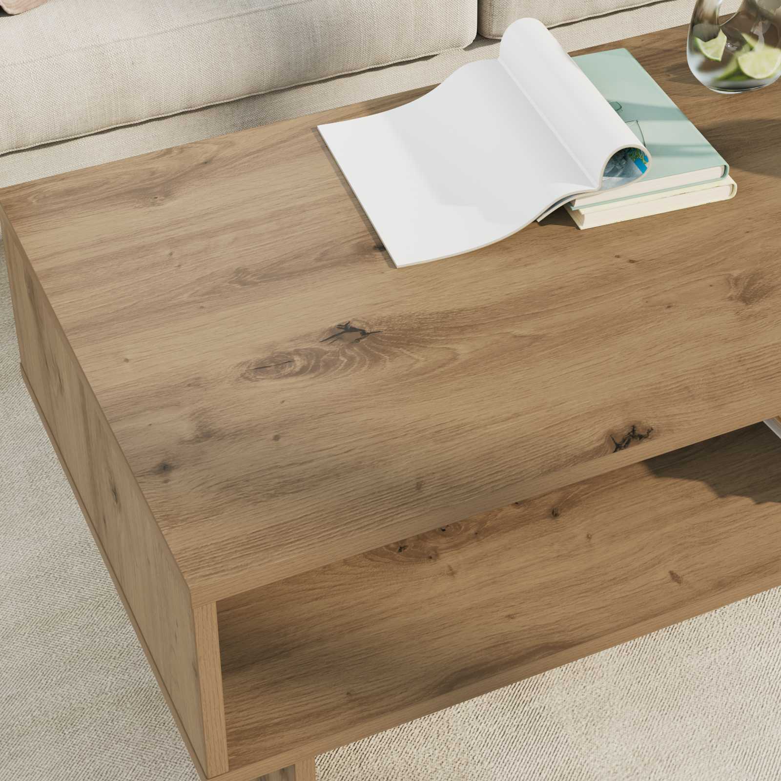 vidaXL Stolik kawowy Dąb rzemieślniczy 100 x 46 x 35 cm