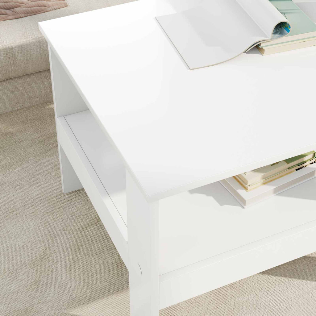 vidaXL Stolik kawowy Biały 57 x 55 x 45 cm Materiał drewnopochodny