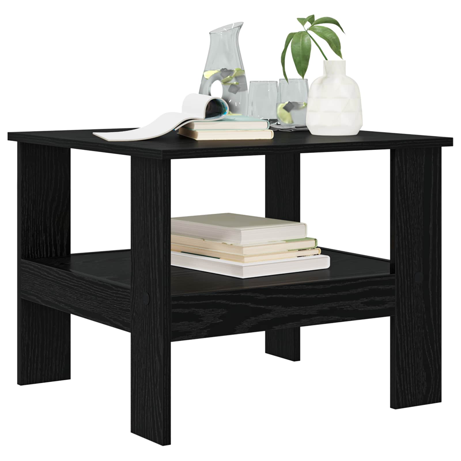 vidaXL Stolik kawowy Czarny Dąb 57 x 55 x 45 cm