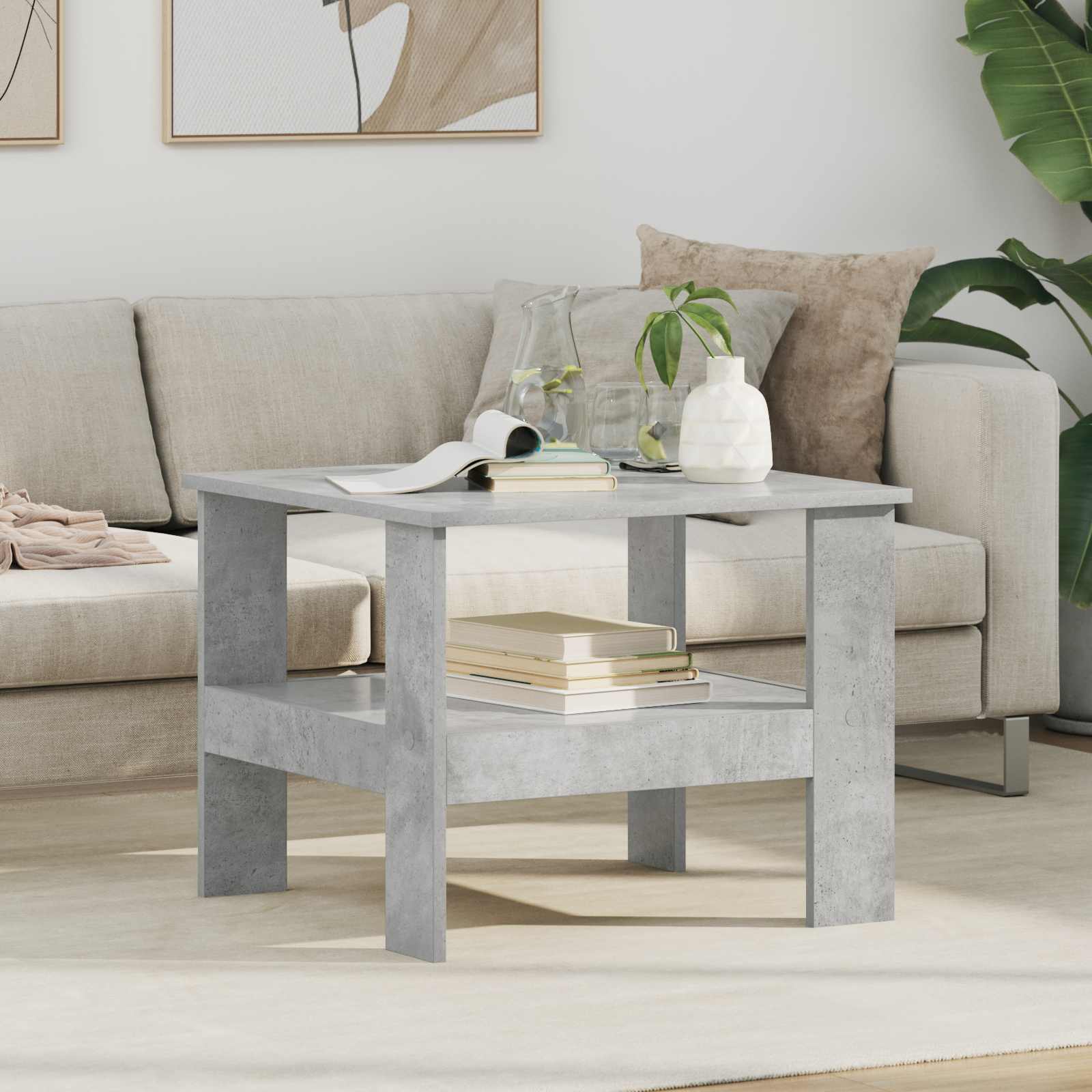 vidaXL Stolik kawowy Betonowy szary 57 x 55 x 45 cm
