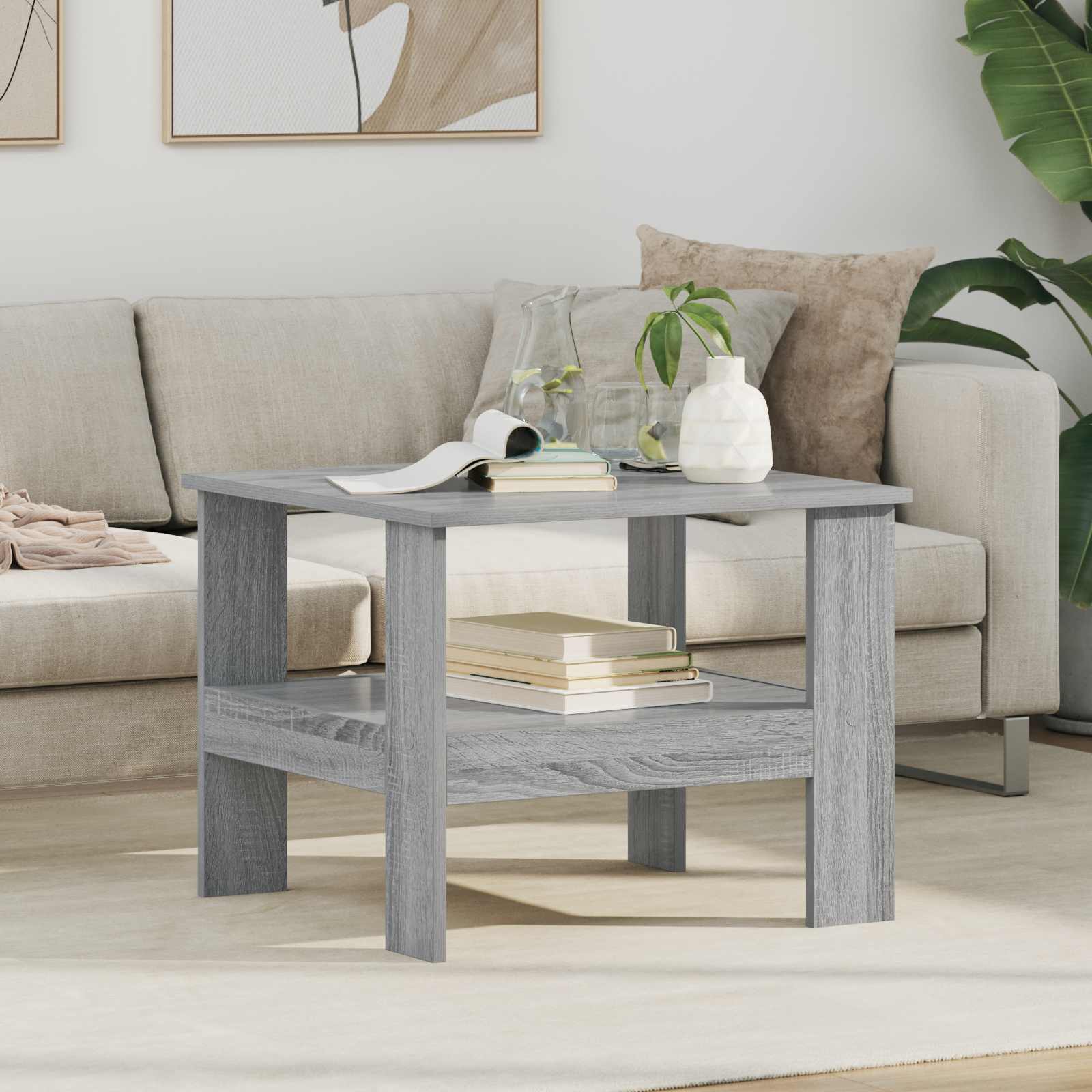 vidaXL Stolik kawowy Szary Sonoma 57 x 55 x 45 cm