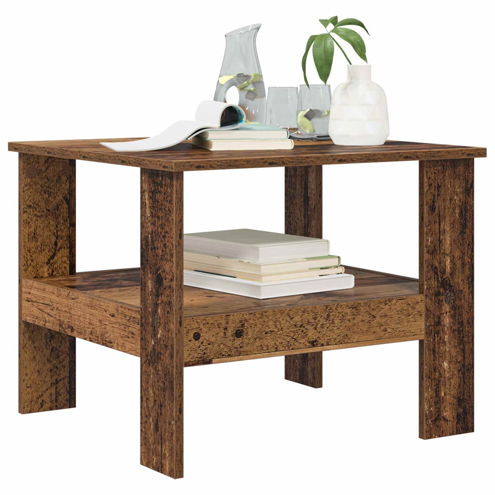 vidaXL Stolik kawowy Stare drewno 57 x 55 x 45 cm