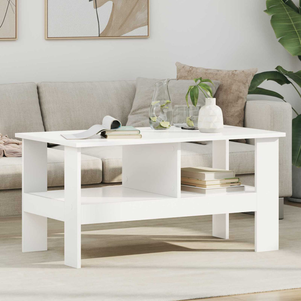 vidaXL Stolik kawowy Biały 90 x 50 x 45 cm Materiał drewnopochodny