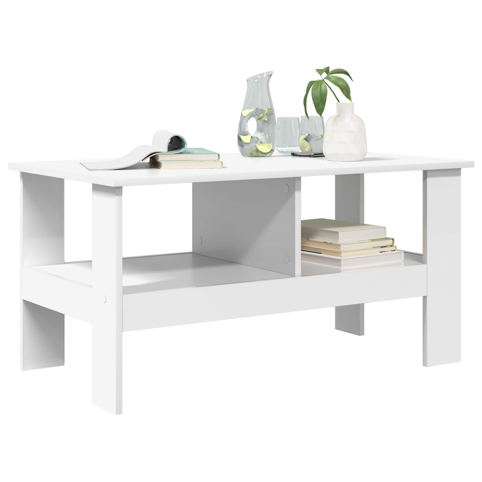 vidaXL Stolik kawowy Biały 90 x 50 x 45 cm Materiał drewnopochodny