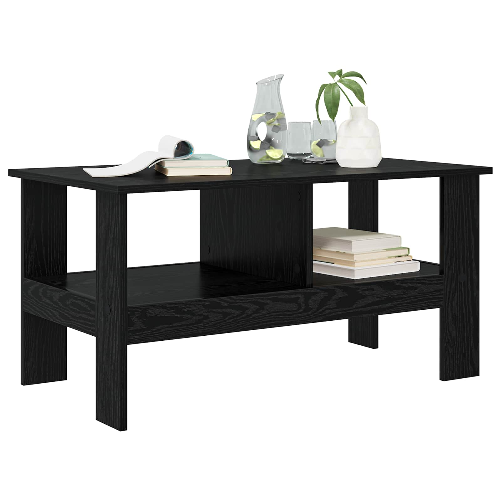 vidaXL Stolik kawowy Czarny Dąb 90 x 50 x 45 cm