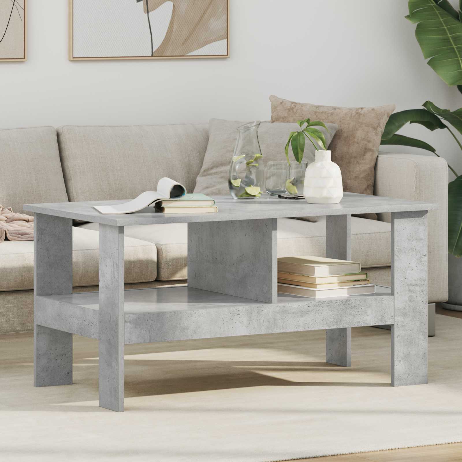 vidaXL Stolik kawowy Betonowy szary 90 x 50 x 45 cm