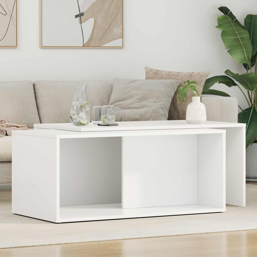 vidaXL Zestaw stolików kawowych 2 pcs Biały Materiał drewnopochodny