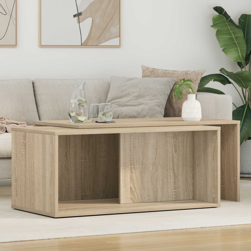 vidaXL Zestaw stolików kawowych 2 pcs Dąb Sonoma