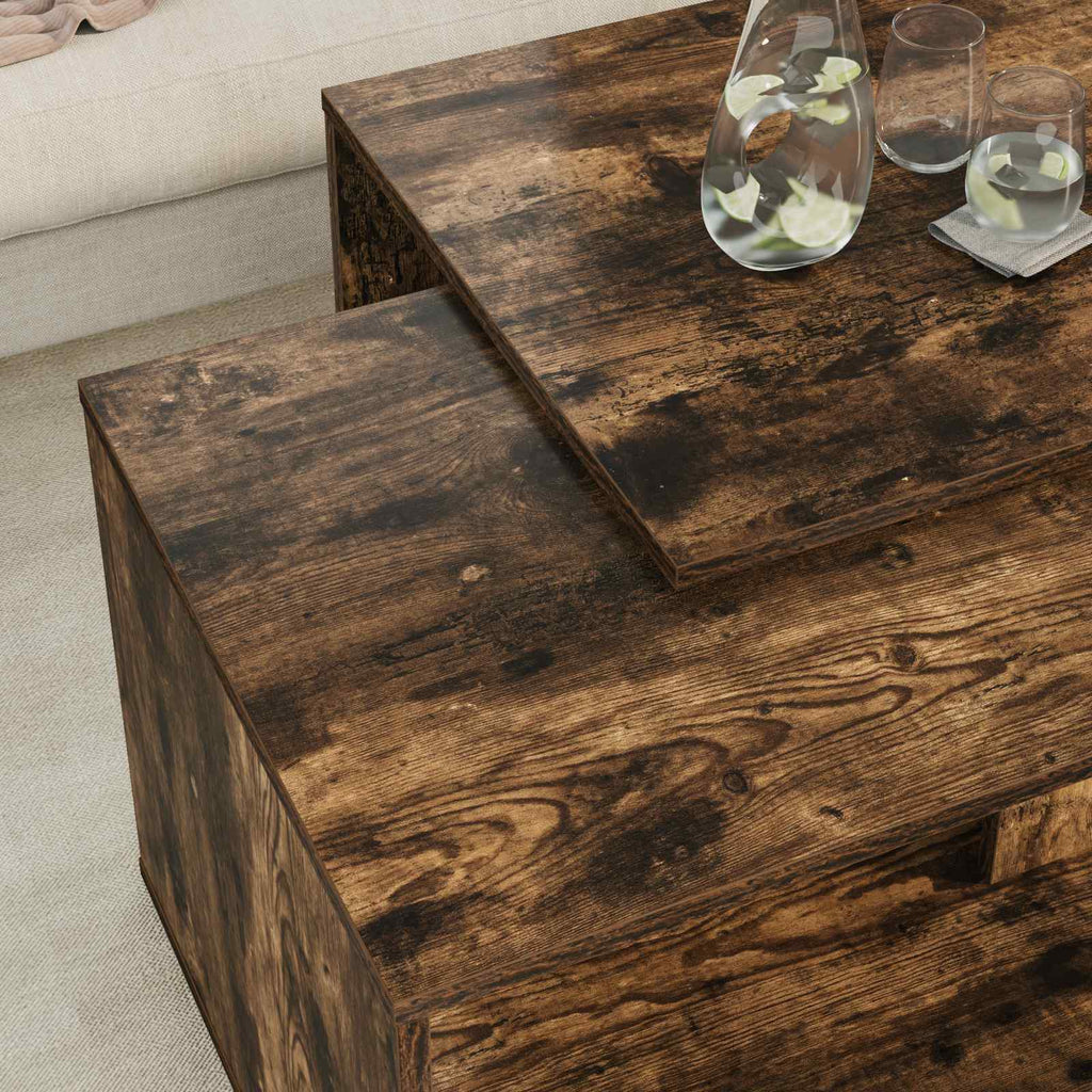 vidaXL Zestaw stolików kawowych 2 pcs Dąb wędzony