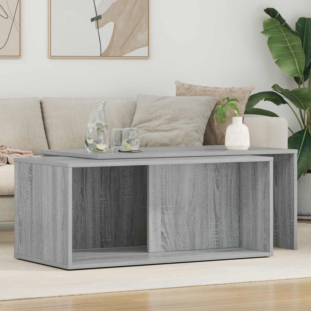 vidaXL Zestaw stolików kawowych 2 pcs Szary Sonoma