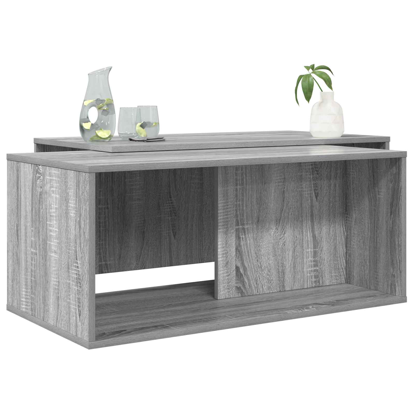 vidaXL Zestaw stolików kawowych 2 pcs Szary Sonoma