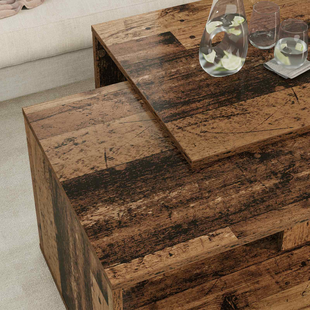 vidaXL Zestaw stolików kawowych 2 pcs Stare drewno