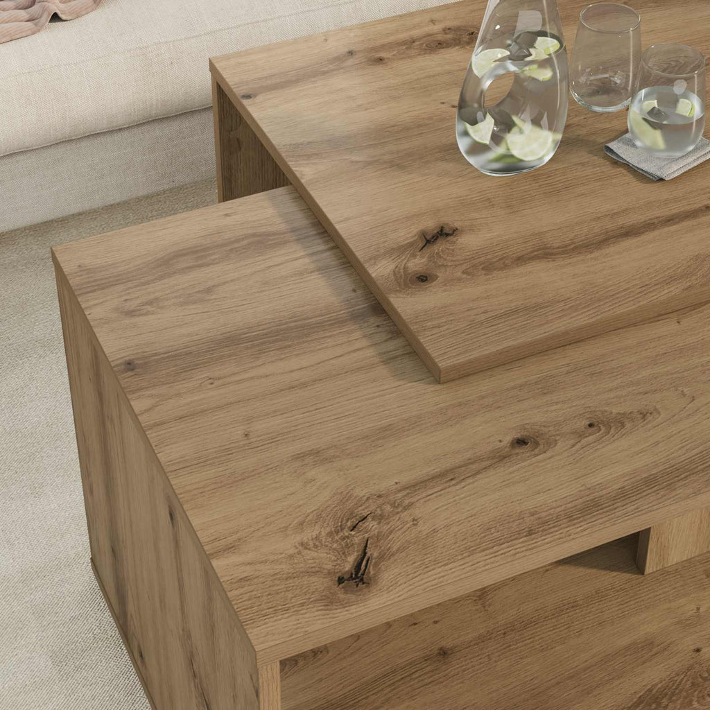 vidaXL Zestaw stolików kawowych 2 pcs Dąb rzemieślniczy