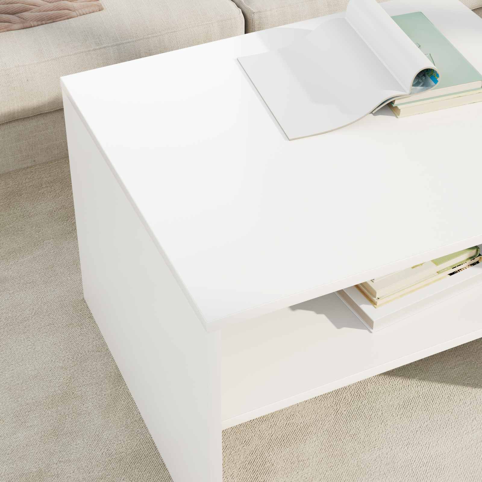 vidaXL Stolik kawowy Biały 60 x 50 x 40 cm Materiał drewnopochodny
