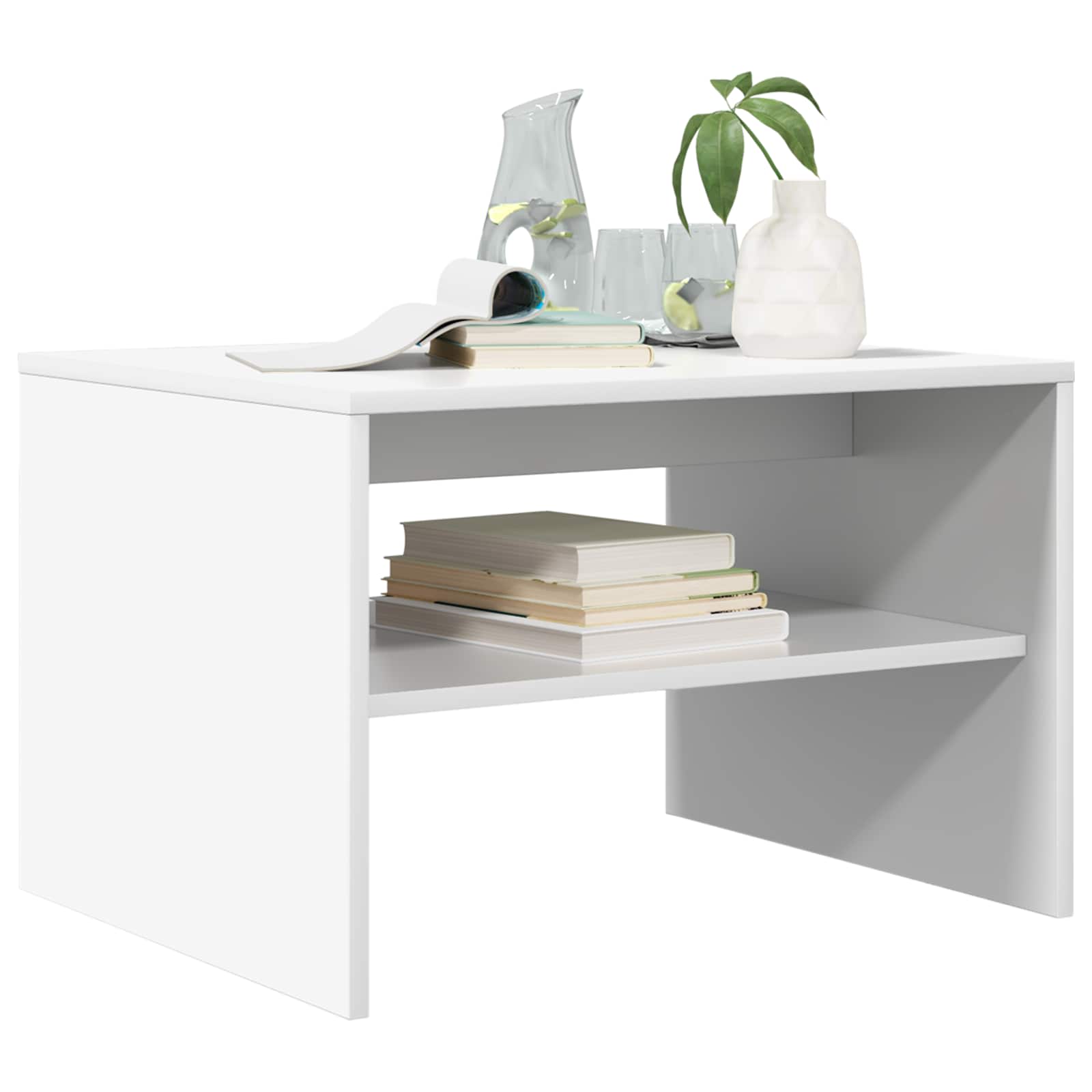 vidaXL Stolik kawowy Biały 60 x 50 x 40 cm Materiał drewnopochodny