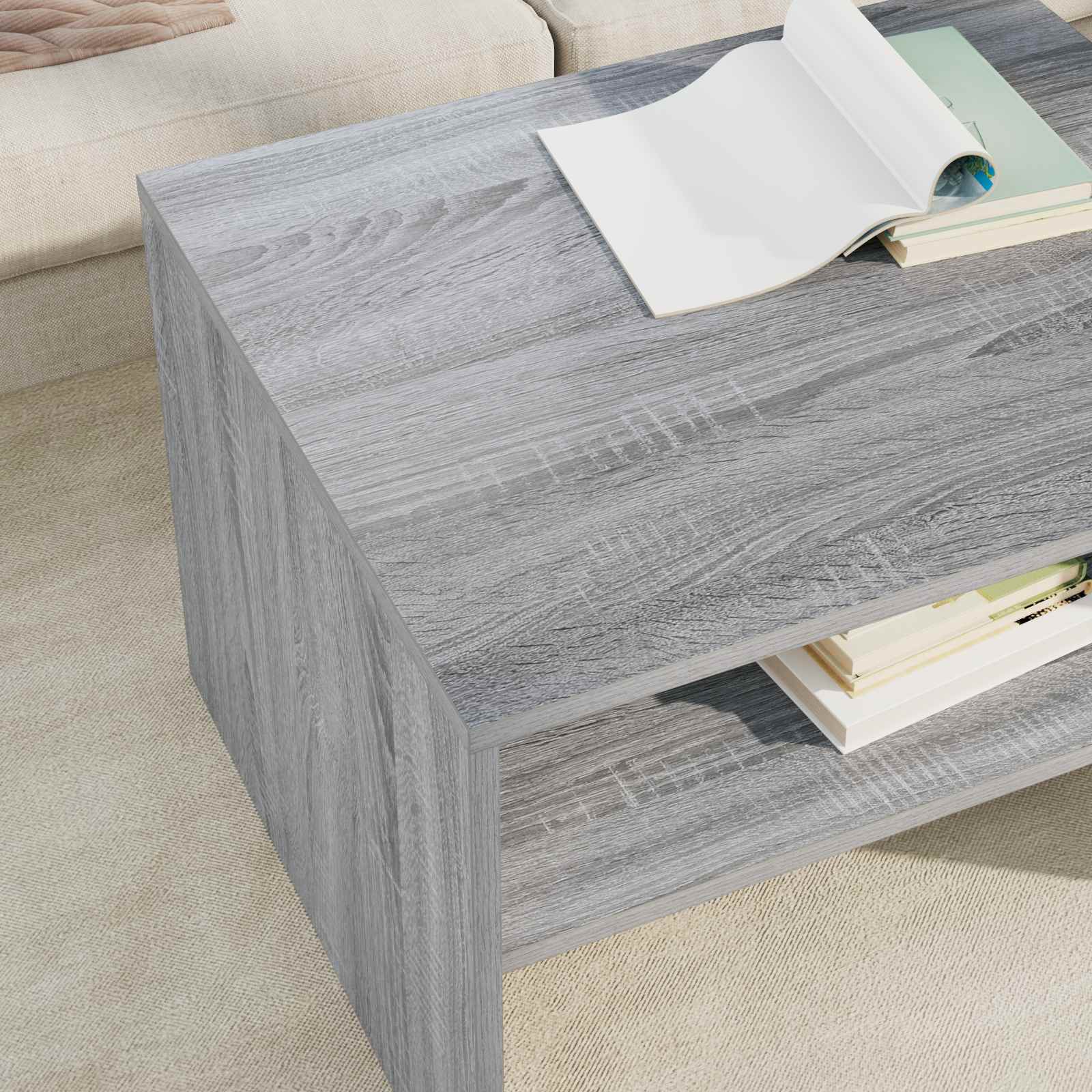 vidaXL Stolik kawowy Szary Sonoma 60 x 50 x 40 cm