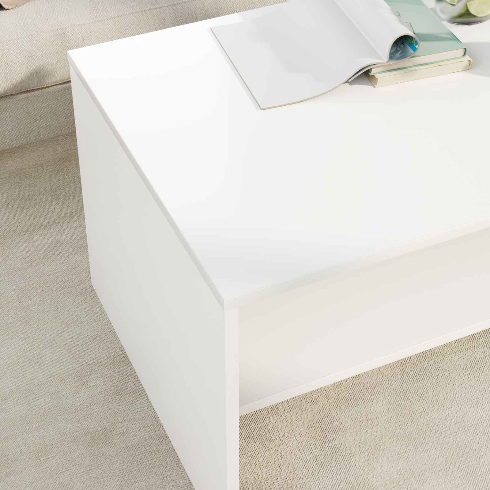 vidaXL Stolik kawowy Biały 80 x 50 x 40 cm Materiał drewnopochodny