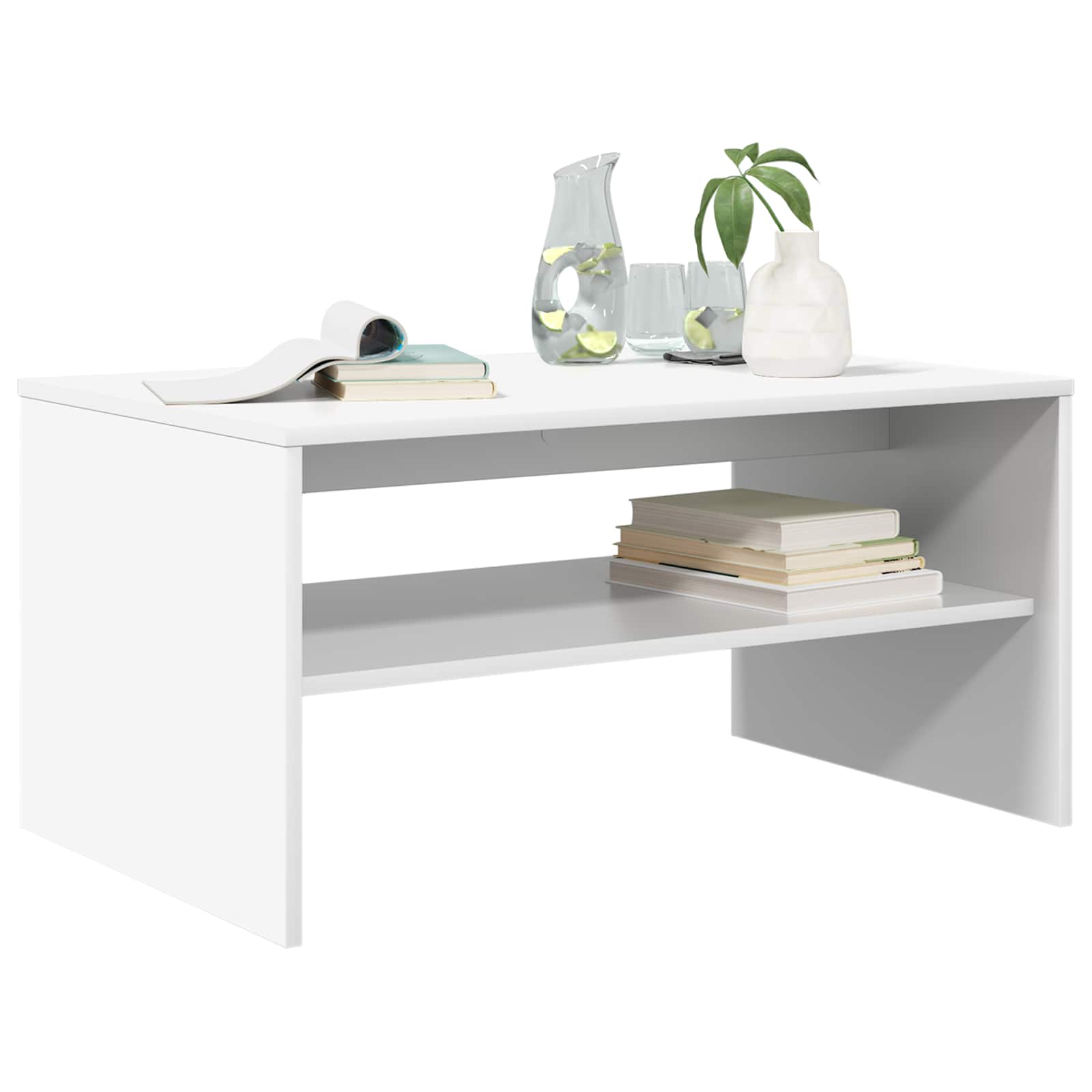 vidaXL Stolik kawowy Biały 80 x 50 x 40 cm Materiał drewnopochodny