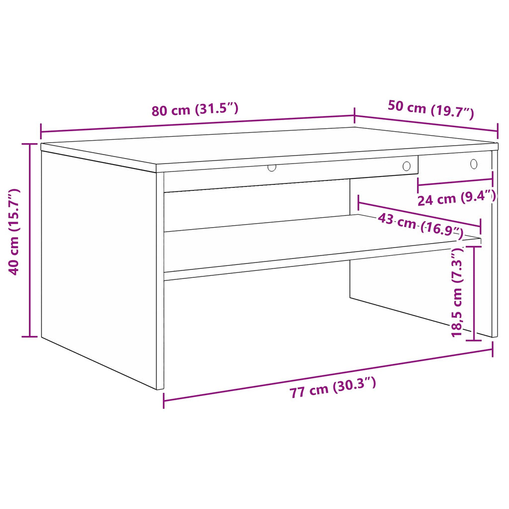 vidaXL Stolik kawowy Biały 80 x 50 x 40 cm Materiał drewnopochodny