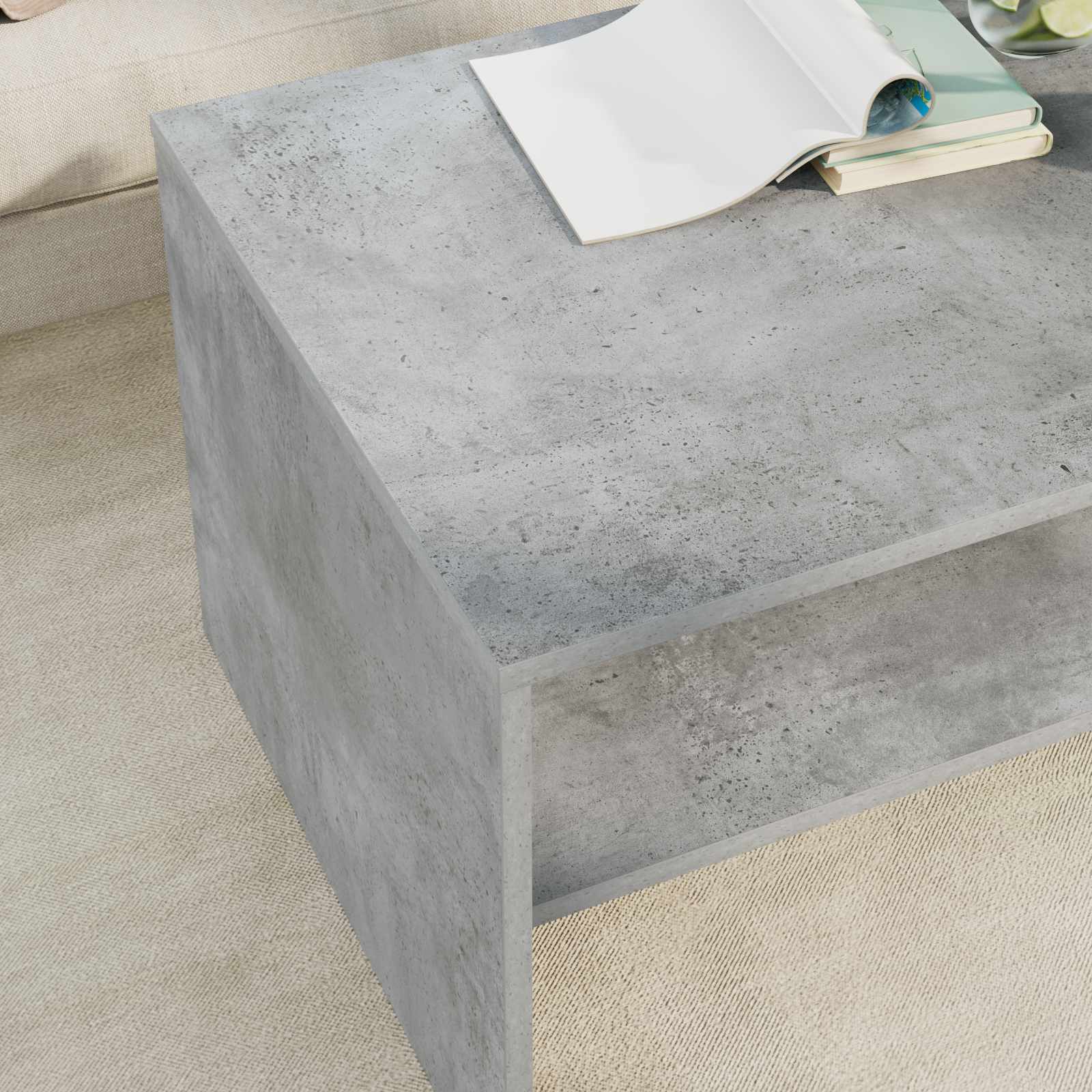 vidaXL Stolik kawowy Betonowy szary 80 x 50 x 40 cm