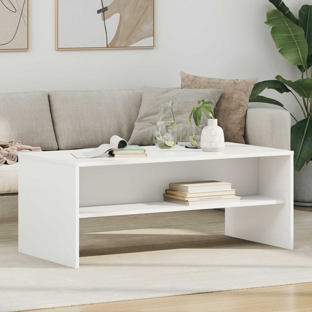 vidaXL Stolik kawowy Biały 100 x 50 x 40 cm Materiał drewnopochodny