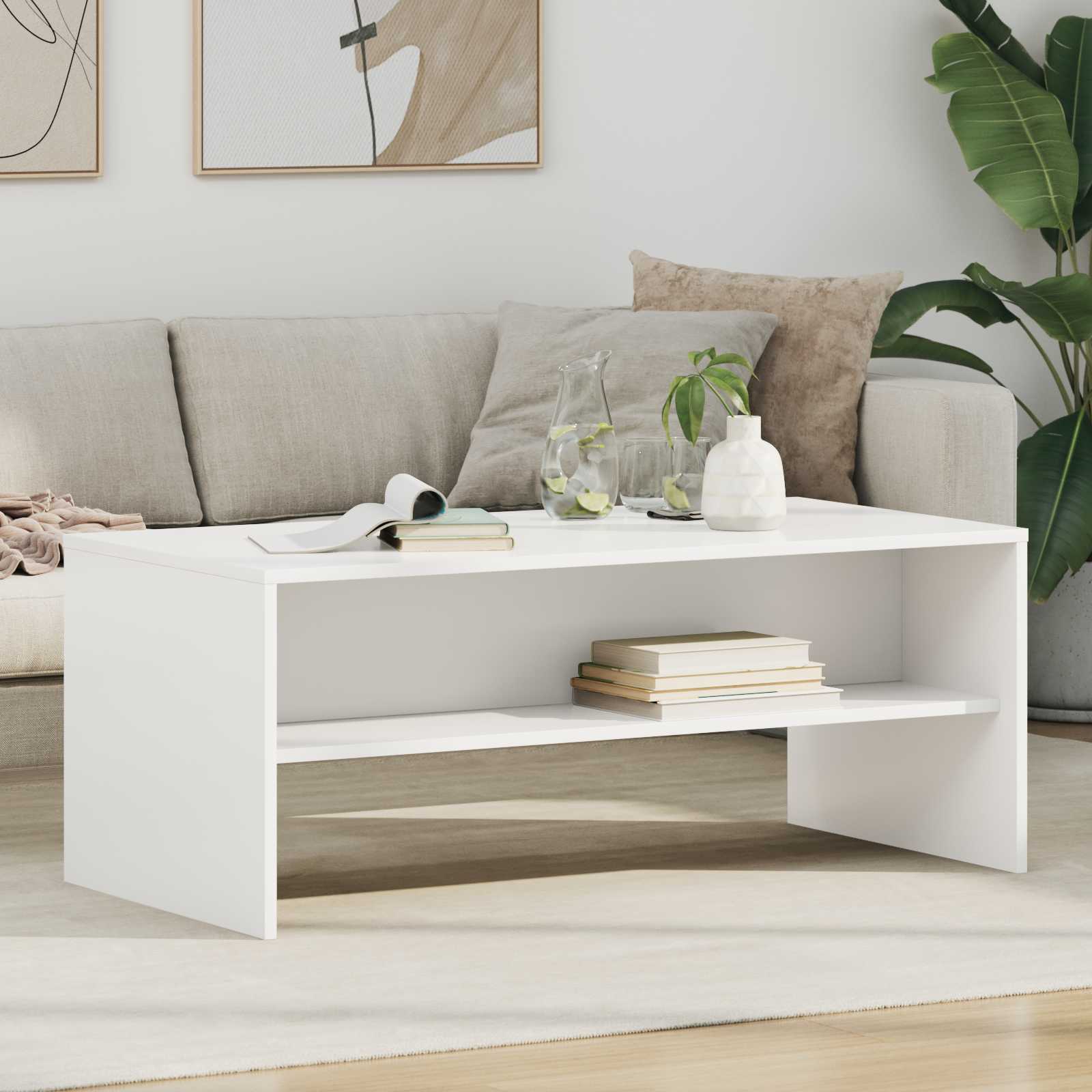 vidaXL Stolik kawowy Biały 100 x 50 x 40 cm Materiał drewnopochodny