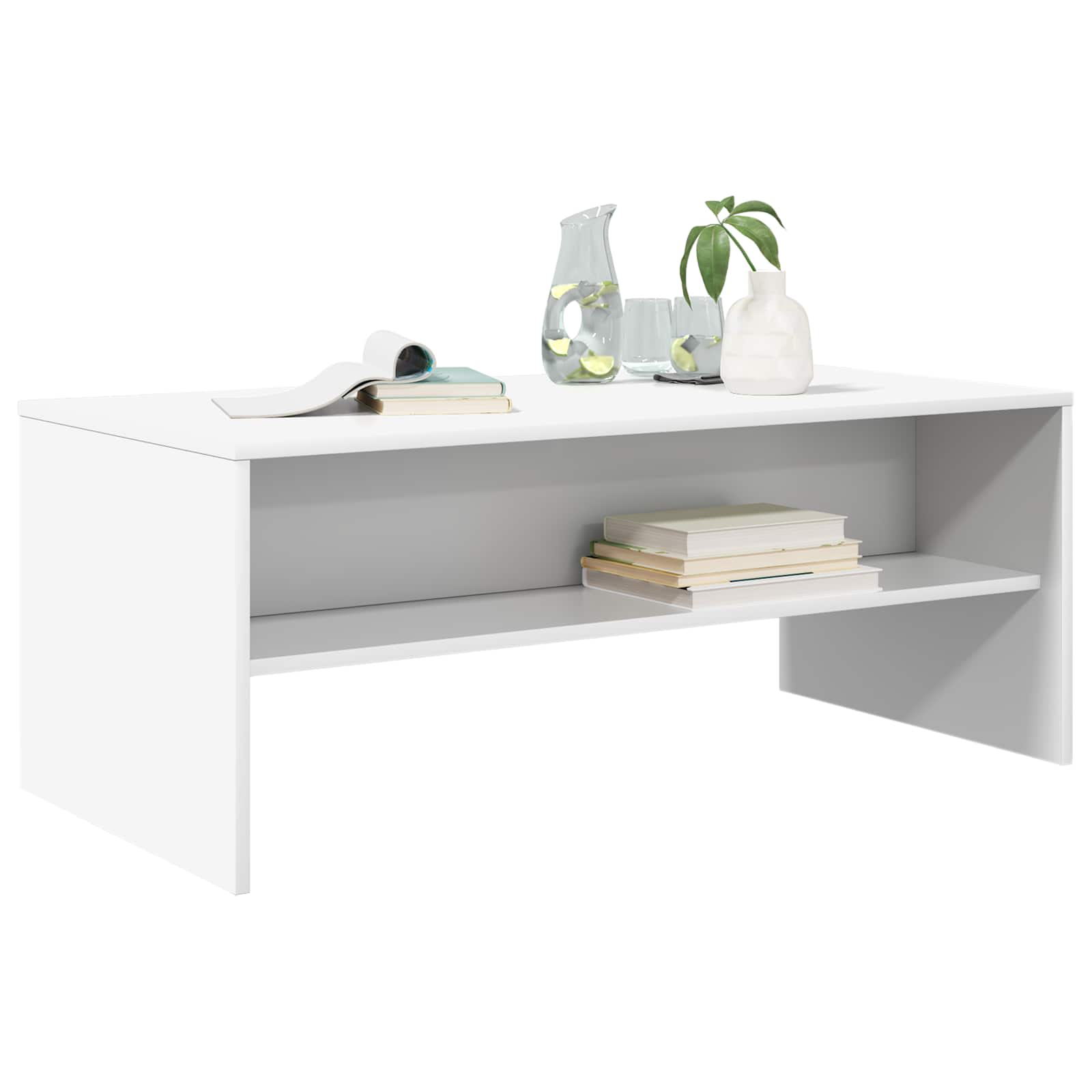 vidaXL Stolik kawowy Biały 100 x 50 x 40 cm Materiał drewnopochodny