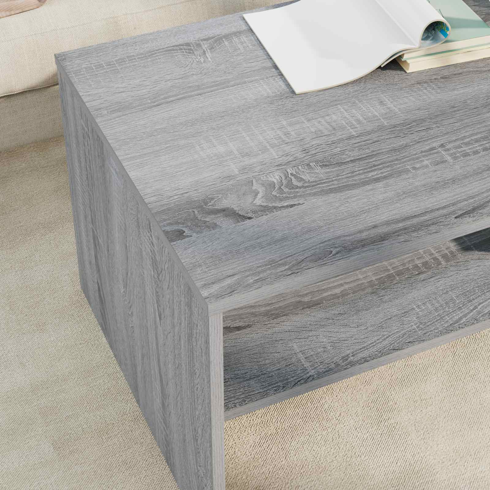 vidaXL Stolik kawowy Szary Sonoma 100 x 50 x 40 cm
