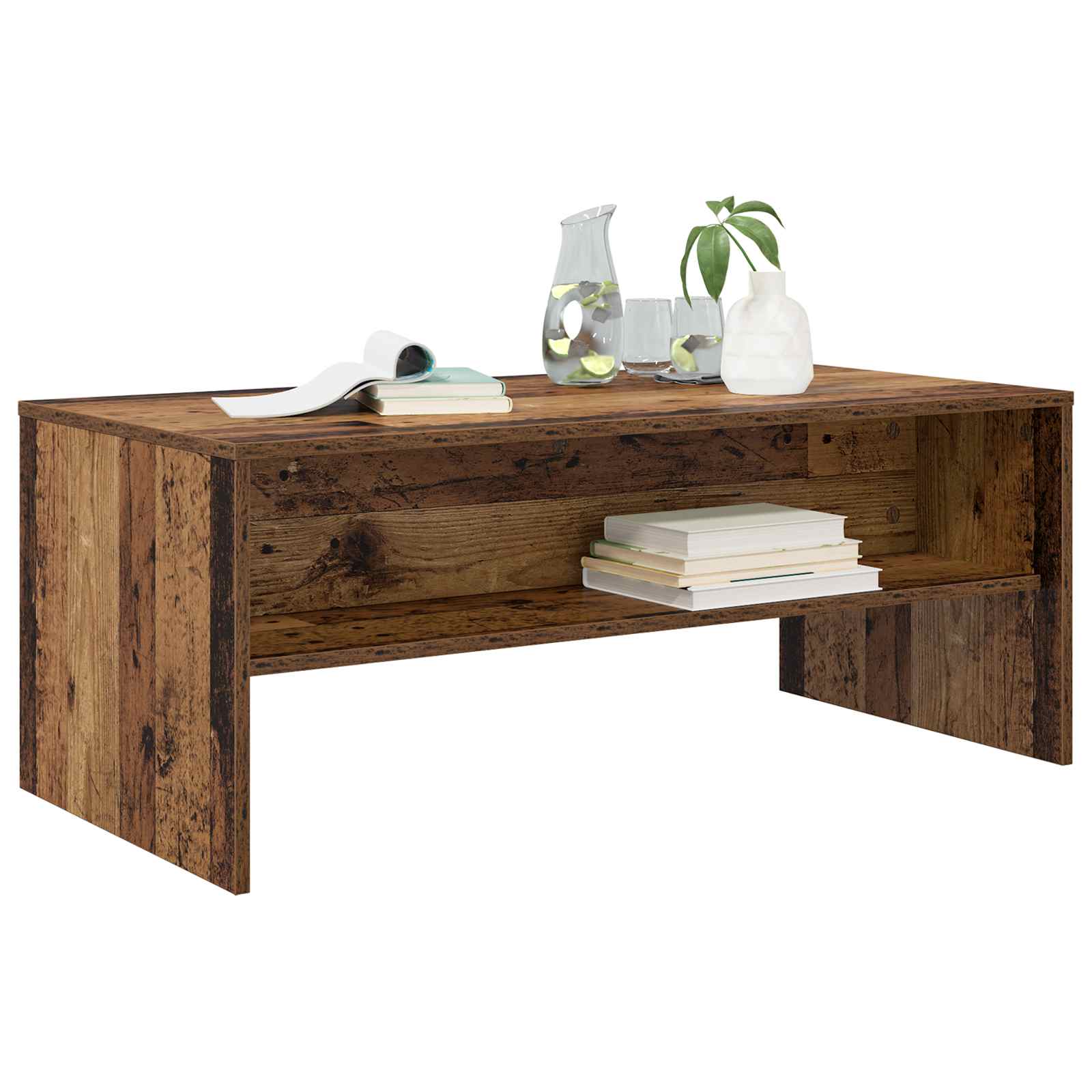 vidaXL Stolik kawowy Stare drewno 100 x 50 x 40 cm