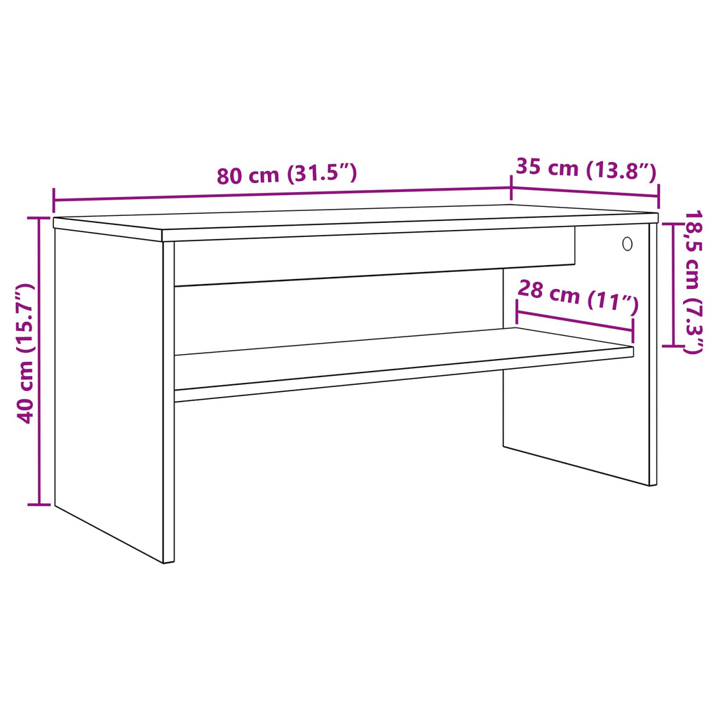 vidaXL Szafka pod telewizor Stare drewno 80 x 35 x 40 cm