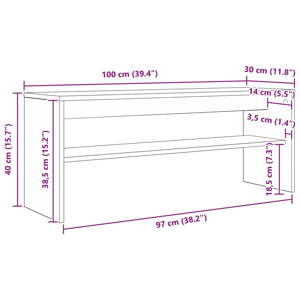 vidaXL Szafka pod telewizor Dąb rzemieślniczy 100 x 30 x 40 cm