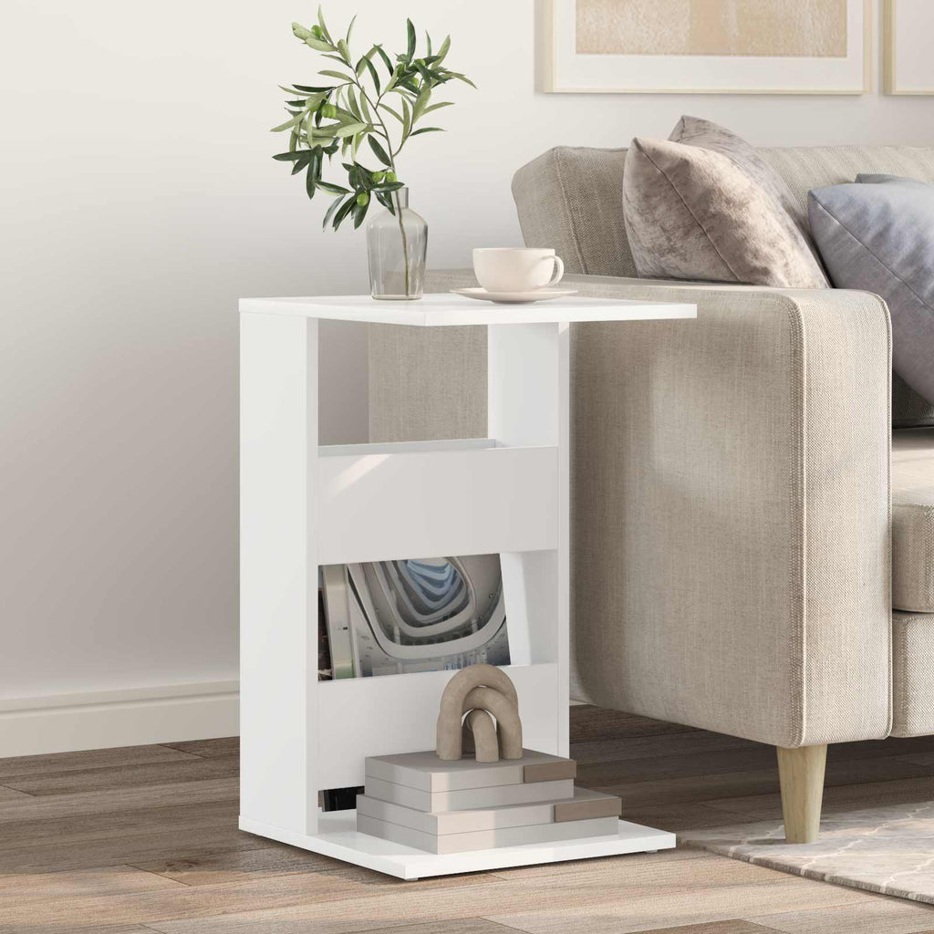 vidaXL Stolik boczny Biały 40 x 35 x 60,5 cm Materiał drewnopochodny